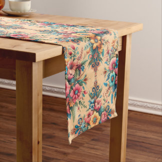 Caminho De Mesa Grande Padrão de Flor de Pêssego Bonito