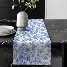 Pano de mesa floral de rosas azuis tradicionais To