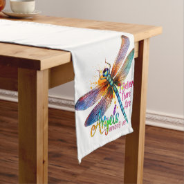 CAMINHO DE MESA GRANDE PASTEL COLORED BONITO DRAGONFLY COM DIZER