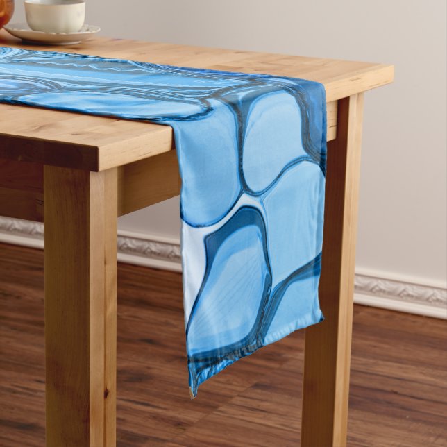 Caminho De Mesa Grande Pedras redondas em tons de azul real (No Local)