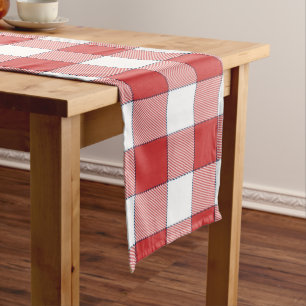 Caminho De Mesa Grande Picnic branco equino elegante do interior checado