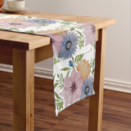 Caminho De Mesa Grande Primavera Garden Watercolor Blue