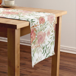 Caminho De Mesa Grande Primavera Garden Watercolor, Rosas de laranja doce