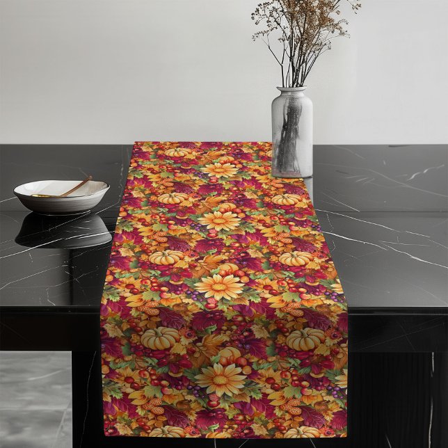 Caminho De Mesa Grande Queda Festiva Blogues Pumpkin Cozy Atmosfera (Festive Fall Blooms Pumpkin Cozy Atmosphere Long Table Runner)