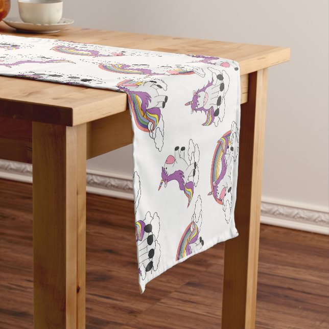 Caminho De Mesa Grande Rainbow Unicorns Long Mesa Runner (No Local)