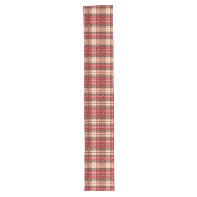 Caminho De Mesa Grande Red & Pine Green Holiday Plaid Table Runner (Frente)