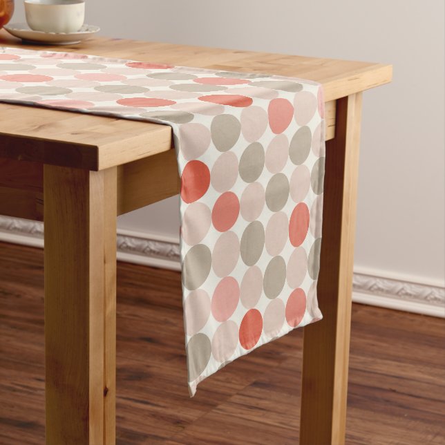 Caminho De Mesa Grande Red Pink Mocha Geometric Table Runner (No Local)