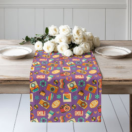 Caminho De Mesa Grande Retro Bloom Runner 70s Pastel Mesa Mágica