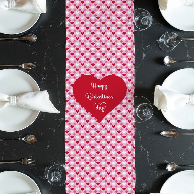 Caminho De Mesa Grande Romantic Red Hearts Table Runner Gift for Boyfrien (Romantic Red Hearts Table Runner Gift for Boyfriend)