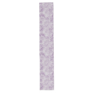 Caminho De Mesa Grande roxo rústico, chique, flores de lavanda pálidas,