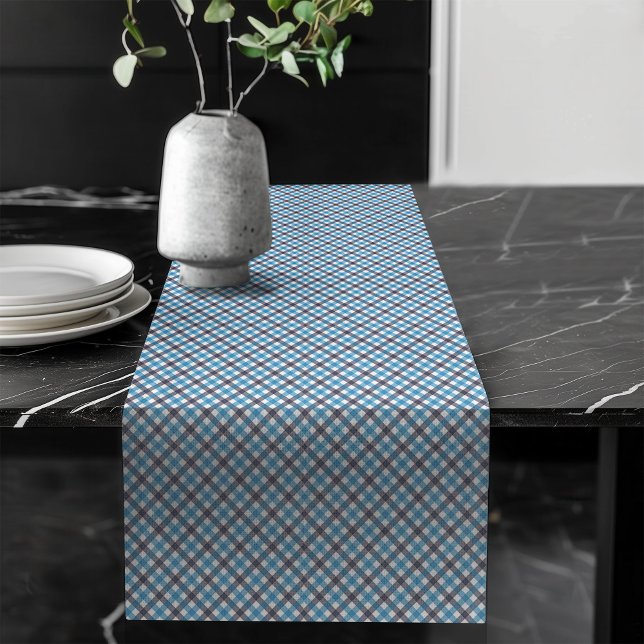 Caminho De Mesa Grande Runner Blue Xadrez Mesa para Home Decor (Rustic Blue Plaid Table Runner for Home Decor)