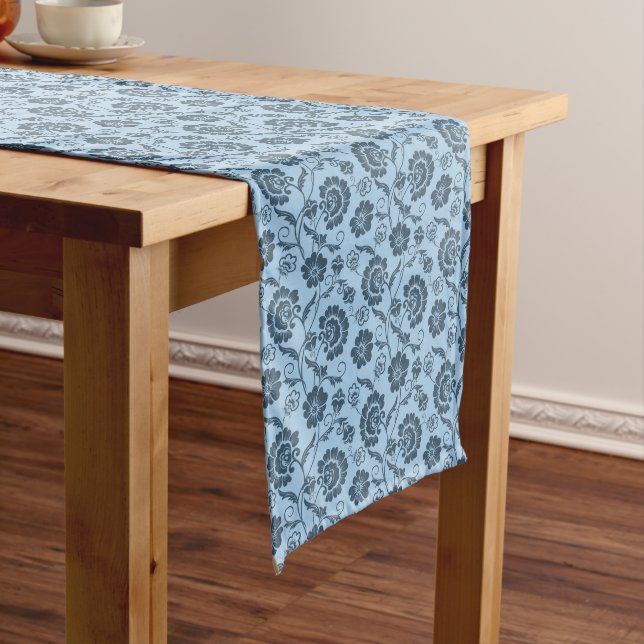 Caminho De Mesa Grande Runner de Mesa Floral Azul (No Local)