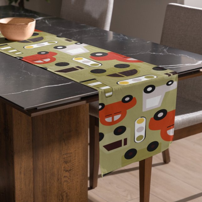 Caminho De Mesa Grande Semáforo Laranja Carros Padrão (toy car  table runner)