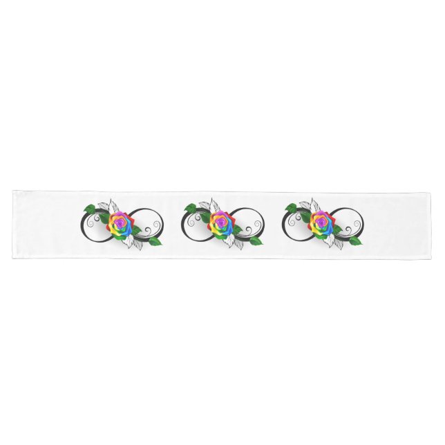 Caminho De Mesa Grande Símbolo de Infinito com Rosa Arco-íris (Horizontal)
