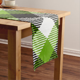 Caminho De Mesa Grande Simples Xadrezes Tartan Neon Green