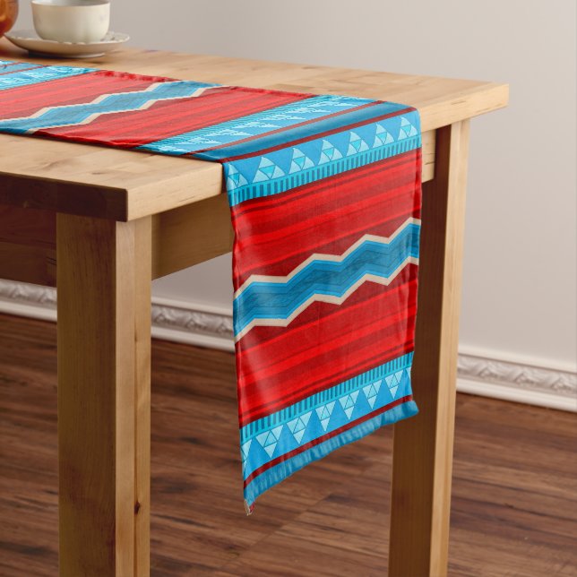 Caminho De Mesa Grande Southwest River Canyon Geometric Red Turquoise (No Local)