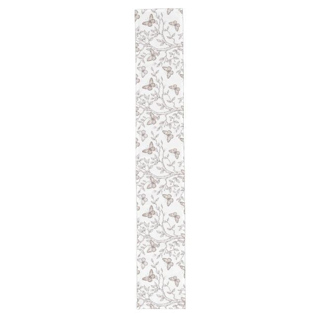 Caminho De Mesa Grande Tinta Floral Contornada  (Frente)