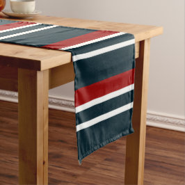 Caminho De Mesa Grande Tiras de uniforme vermelho-azul