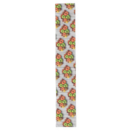 Caminho De Mesa Grande Tomates stripidos coloridos em Mesas com agentes a