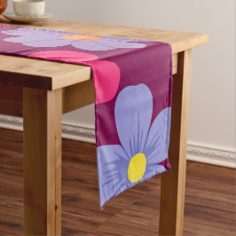 Caminho De Mesa Grande Um Design de Flores Multicoloridas