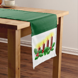 Caminho De Mesa Grande Velas de Natal e Holly