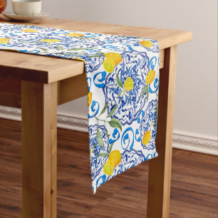 Caminho De Mesa Grande Verão, citrinos, boho, estilo Siciliano