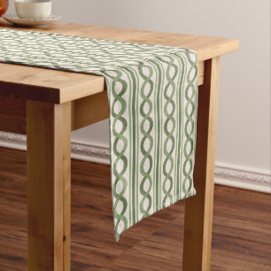 Caminho De Mesa Grande Vintage ondas verdes