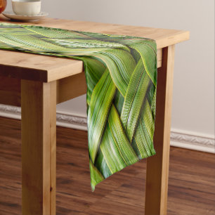 Caminho De Mesa Grande Weave verde fresca de bambu