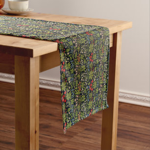 Caminho De Mesa Grande William Morris Vintage Padrão Floral Vermelho