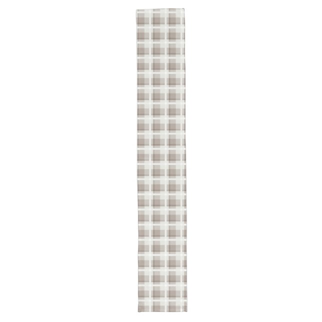 Caminho De Mesa Grande Xadrez buffalo marrom moca gingham  (Frente)