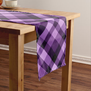 Caminho De Mesa Grande Xadrez Roxo de ameixa Moderna - Mesa Grande