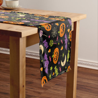 Caminho De Mesa Médio Abóboras de Doces de Halloween Retro Kawaii Assust