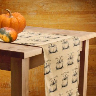 Caminho De Mesa Médio Agradeça Abóboras Country em Falso Burlap