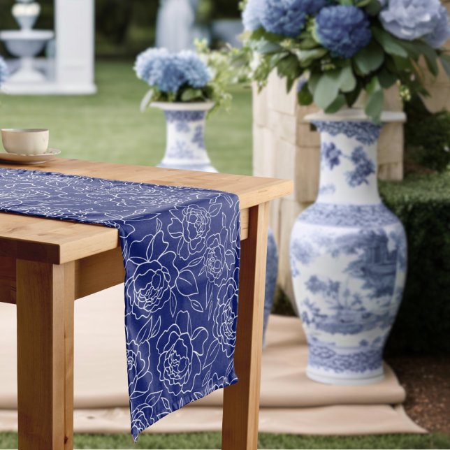 Caminho De Mesa Médio Algo Azul Antes de Fazer Chuveiro de Noiva Floral (Criador carregado)