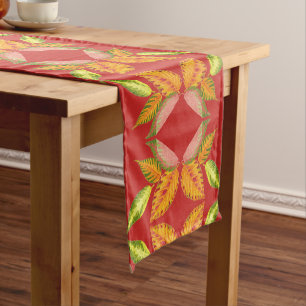 Caminho De Mesa Médio Arty Autumn em um Runner Mesa