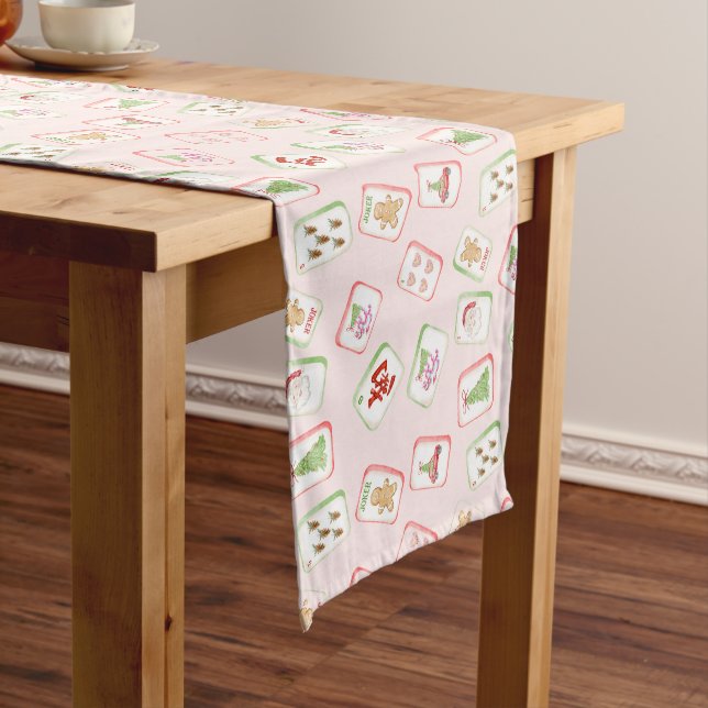 Caminho De Mesa Médio Azulejos de Mahjong de Natal (No Local)