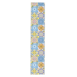 Caminho De Mesa Médio Azulejos mediterrânicos, majolica, estilo Sicilian