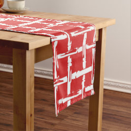 Caminho De Mesa Médio Bambu Préppy – Coordenada Costeira Vermelha