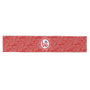 Caminho De Mesa Médio Bandeira do Coração do AMOR Vermelho dos EUA Texto