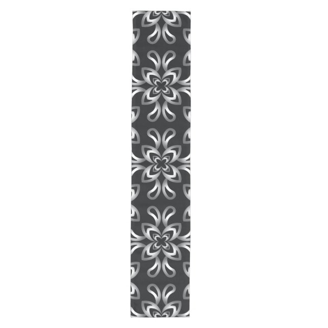 Caminho De Mesa Médio Black and white seamless pattern on  table runner (Frente)