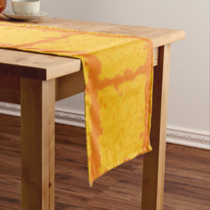 Caminho De Mesa Médio Bloco amarelo/alaranjado da aguarela