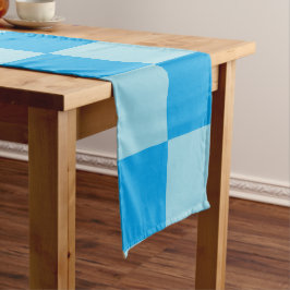 Caminho De Mesa Médio Blocos quadrados azuis geométricos