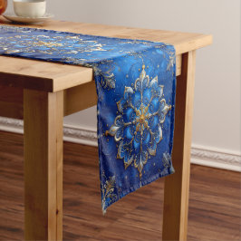 Caminho De Mesa Médio Blue Decorative Holiday Table Runner