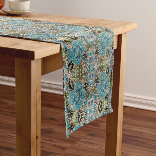 Caminho De Mesa Médio Boêmia azul-de-tartaruga-prateada (No Local)