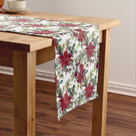 Caminho De Mesa Médio Buquê Elegante Poinsettia Natal