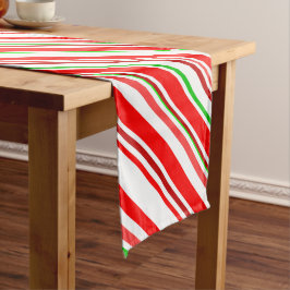 Caminho De Mesa Médio Candy Cane Strips Natal Vermelho Verde
