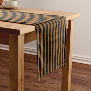Caminho De Mesa Médio Castanho e preto listrados