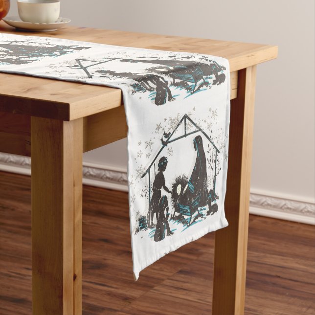 Caminho De Mesa Médio Cena da Natividade Natal do Santo Bebê Jesus (No Local)