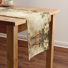 Caminho De Mesa Médio Christmas Floral Holiday Table Runner