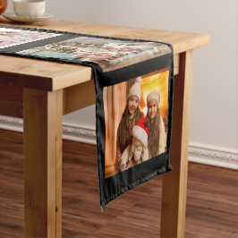 Caminho De Mesa Médio Christmas Holiday Photo Home Decor Keepsake Black